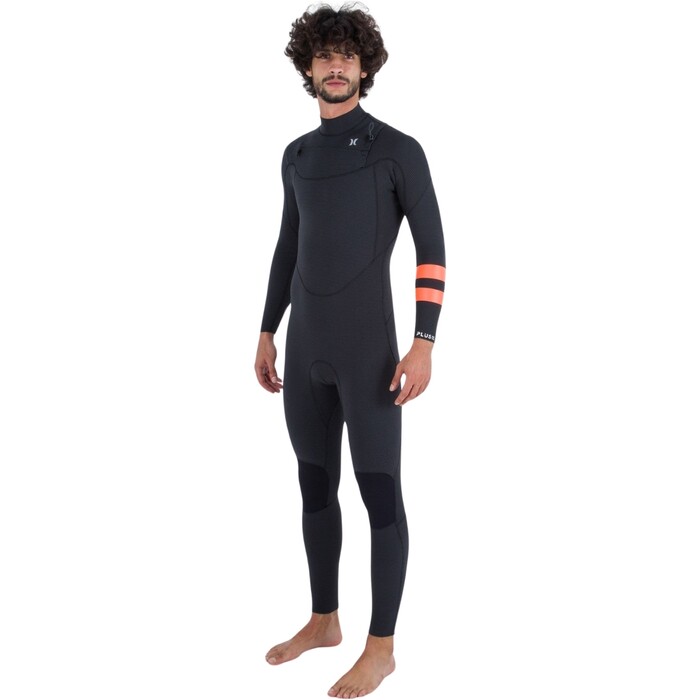 2024 Hurley Mens Plus 4/3mm Chest Zip Wetsuit MFS0012403 - Black / Graphite